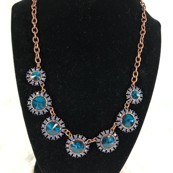 Vintage Blue Rhinestone Beautiful necklace - Picture 9 of 10